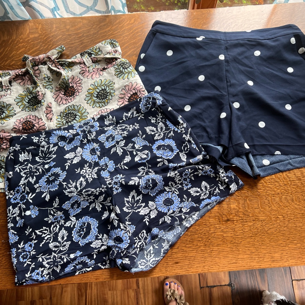 Ann Taylor LOFT 3 Pair Shorts size L 14 Need Hems Replaced